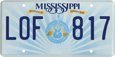 MS license plate LOF817
