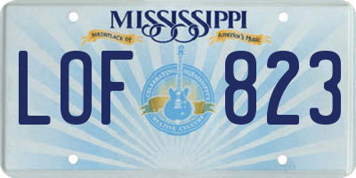 MS license plate LOF823