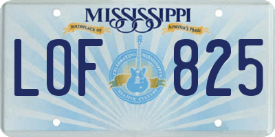 MS license plate LOF825