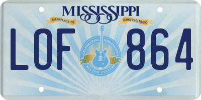 MS license plate LOF864
