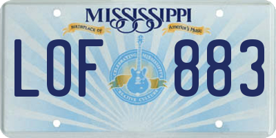 MS license plate LOF883