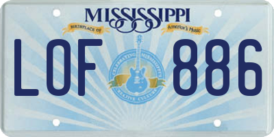 MS license plate LOF886