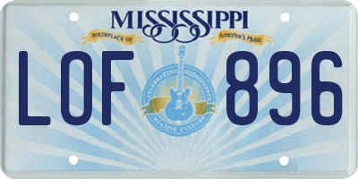 MS license plate LOF896