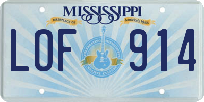 MS license plate LOF914
