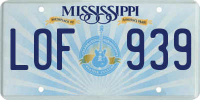 MS license plate LOF939