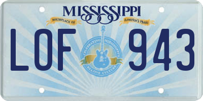 MS license plate LOF943