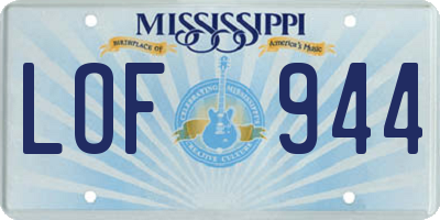 MS license plate LOF944