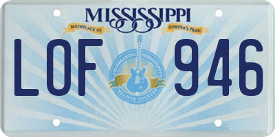 MS license plate LOF946