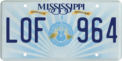 MS license plate LOF964