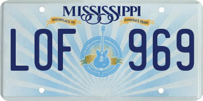 MS license plate LOF969
