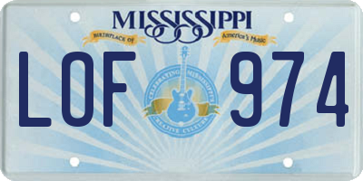 MS license plate LOF974