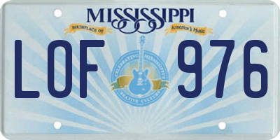 MS license plate LOF976