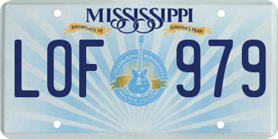 MS license plate LOF979