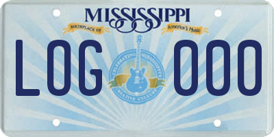 MS license plate LOG000