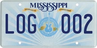 MS license plate LOG002