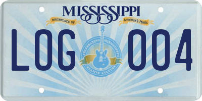 MS license plate LOG004