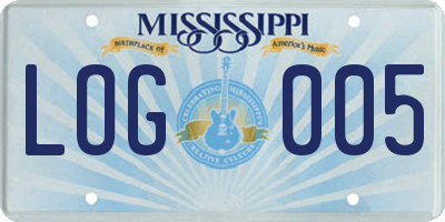 MS license plate LOG005