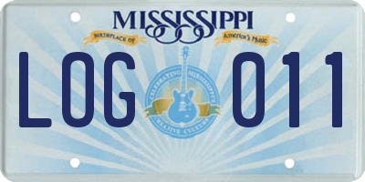 MS license plate LOG011