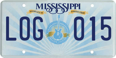 MS license plate LOG015