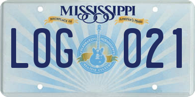 MS license plate LOG021