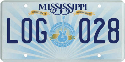 MS license plate LOG028