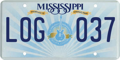 MS license plate LOG037
