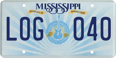 MS license plate LOG040