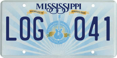 MS license plate LOG041