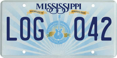 MS license plate LOG042