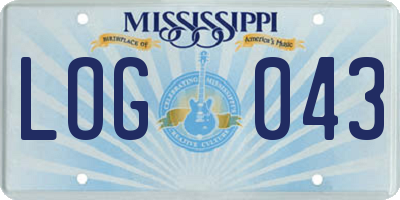 MS license plate LOG043