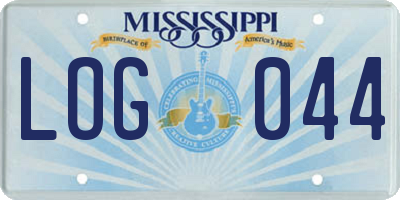 MS license plate LOG044