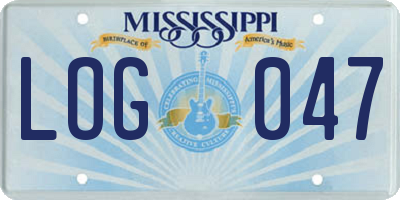 MS license plate LOG047