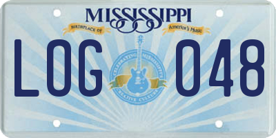 MS license plate LOG048
