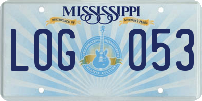 MS license plate LOG053