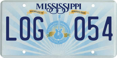 MS license plate LOG054