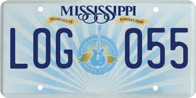 MS license plate LOG055