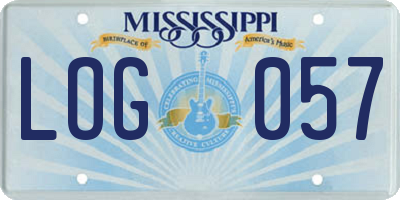 MS license plate LOG057