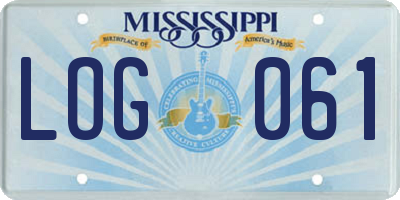 MS license plate LOG061