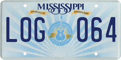 MS license plate LOG064
