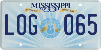 MS license plate LOG065