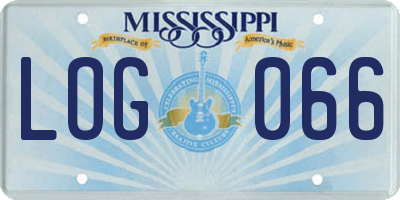 MS license plate LOG066