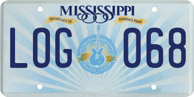 MS license plate LOG068