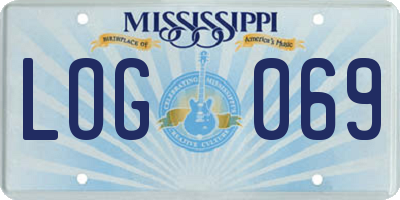 MS license plate LOG069