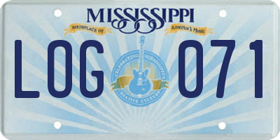 MS license plate LOG071