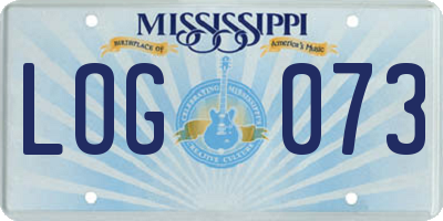 MS license plate LOG073