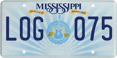 MS license plate LOG075