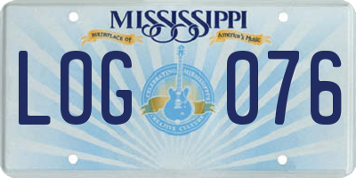 MS license plate LOG076