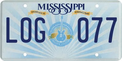 MS license plate LOG077