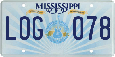 MS license plate LOG078