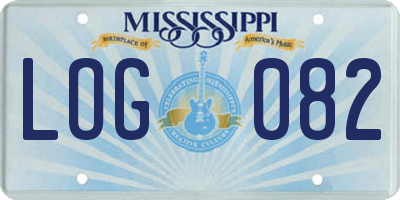 MS license plate LOG082